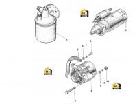 Фильтр масляный, стартер и генератор в сборе