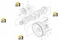 Вал коленчатый и маховик