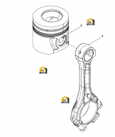 Поршень цилиндра и шатун