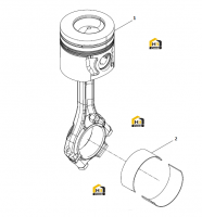 Поршень цилиндра и шатун в сборе