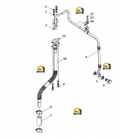 Трубка подачи масла в турбину с комплектующими