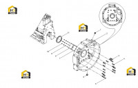 Картер маховика двигателя с комплектующими