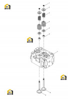Головка блока с выпускным и впускным клапаном