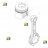 Поршень цилиндра и шатун в сборе