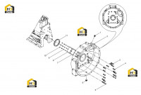 Картер маховика двигателя с комплектующими