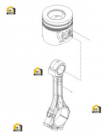 Поршень цилиндра и шатун в сборе