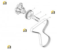 Натяжитель и ремень в сборе