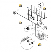 Жгут проводов электронной системы управления и группа датчиков