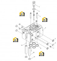 Головка блока с выпускным и впускным клапаном