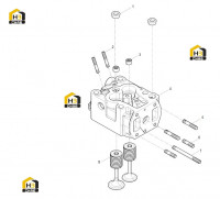 Головка блока с выпускным и впускным клапаном