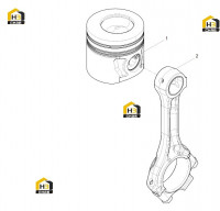 Поршень цилиндра и шатун в сборе
