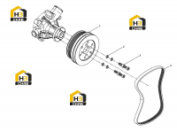 Шкив водяного насоса в сборе