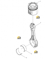 Поршень цилиндра и шатун в сборе
