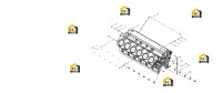 Узел блока цилиндров двигателя