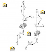 Группа масляных труб турбонагнетателя