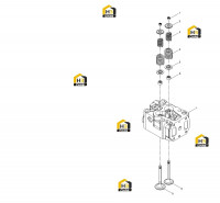 Головка блока с впускным и выпускным клапаном