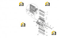 Узел блока цилиндров двигателя