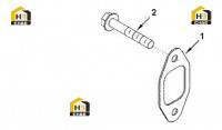 Болт, прокладка выпускного коллектора