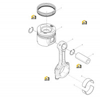 Поршень цилиндра и шатун в сборе