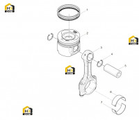 Поршень цилиндра и шатун в сборе