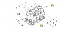 Блок цилиндров с крепежными болтами