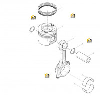 Поршень цилиндра и шатун в сборе