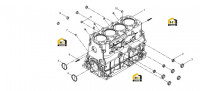Блок цилиндров с крепежными болтами