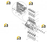 Узел блока цилиндров двигателя