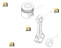 Поршень цилиндра и шатун в сборе