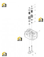 Головка блока с выпускным и впускным клапаном