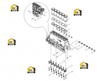 Узел блока цилиндров двигателя