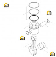 Поршень цилиндра и шатун в сборе