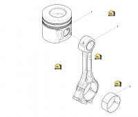 Поршень цилиндра и шатун в сборе
