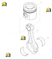 Поршень цилиндра и шатун в сборе