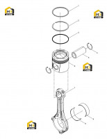 Поршень цилиндра и шатун в сборе