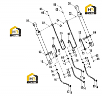 Узел трубопровода цилиндра стрелы 11E0486(С)
