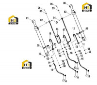 Узел трубопроводный цилиндра стрелы 11E0543(С)