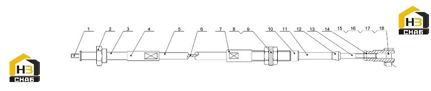 Вал гибкий (LJ134C3X1950)