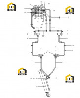 Гидросистема трехсекционная с боковой разгрузки