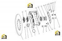 Тормоз дисковый с двойным зажимом в сборе