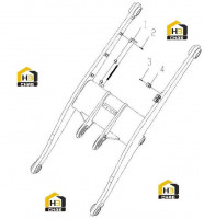 Узел опоры цилиндра стрелы 252912261