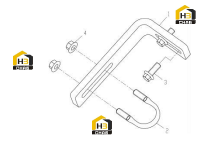 Узел крепления стальной трубы к подъемному рычагу 252910618