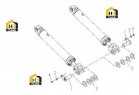 Узел соединения цилиндра стрелы 252912269