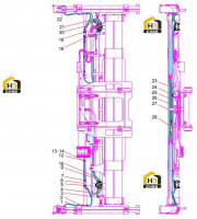 Система гидравлическая телескопического поворотного замка