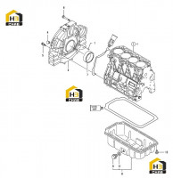 Корпус маховика и масляный поддон