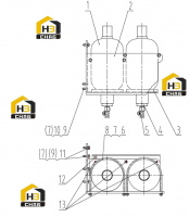 Крепление тормозного аккумулятора