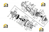 Ось задняя 43W0017 (00E0023B)