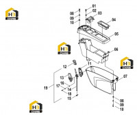 Коробка левого подлокотника 34C1388 001
