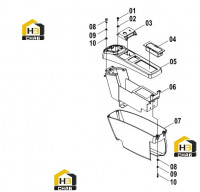 Коробка правого подлокотника 34C1389 001