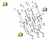 Узел трубопроводный цилиндра стрелы 11E0486(С)